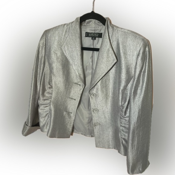 Kasper Women’s Skirt Set Silver Sz 14P - Picture 4 of 10